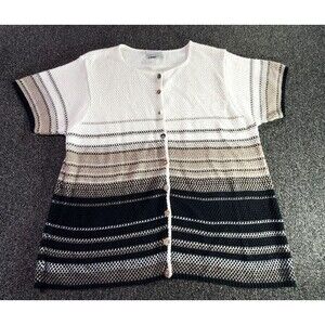 Vintage Fashion Bug Sweater Women's 18/20 Striped Button-Down Cardigan USA